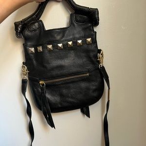 Foley + Corinna Studded Small Black Leather Crossbody